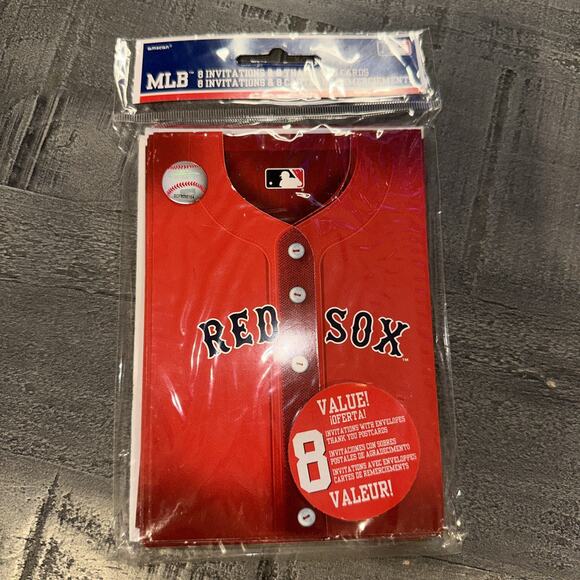 Boston Red Sox MLB Baseball Sports Banquet Party Invitations & Thank You Notes - Picture 2 of 3